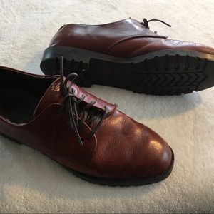 Burgundy leather pants dress shoes